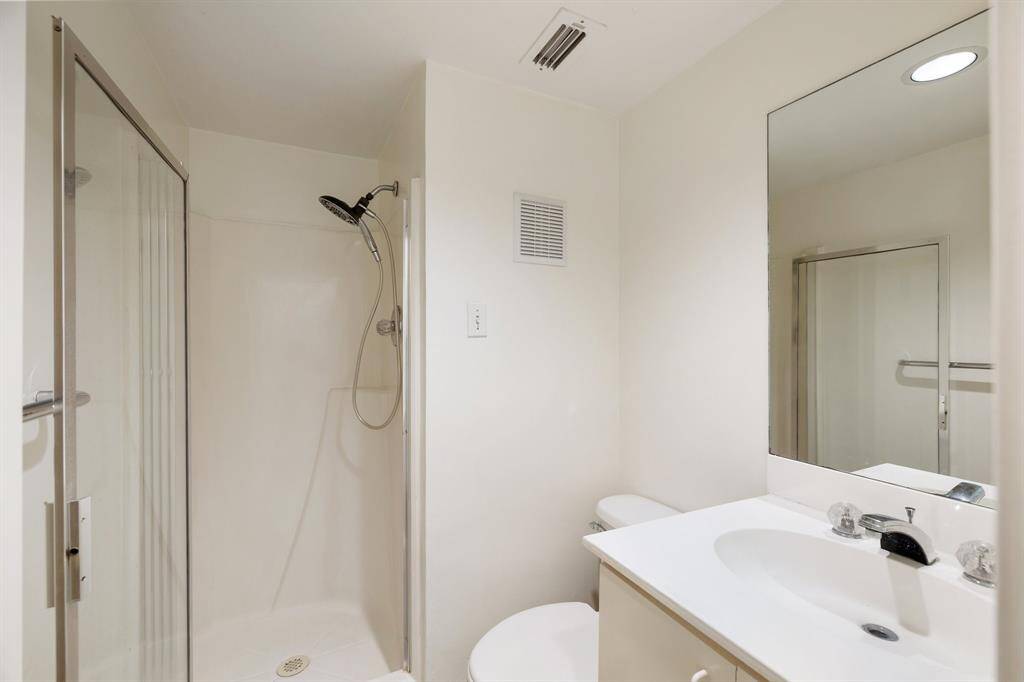 Third bedroom/office has a bathroom with walk-in shower close by.