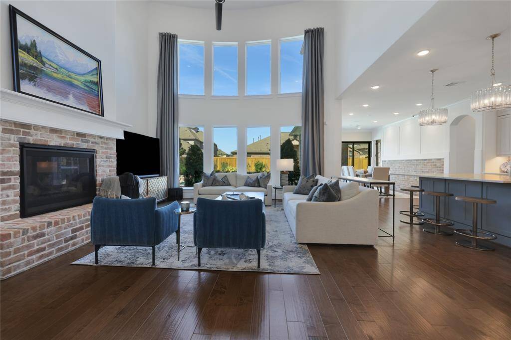 Another view of the wall of windows - family room - open to kitchen