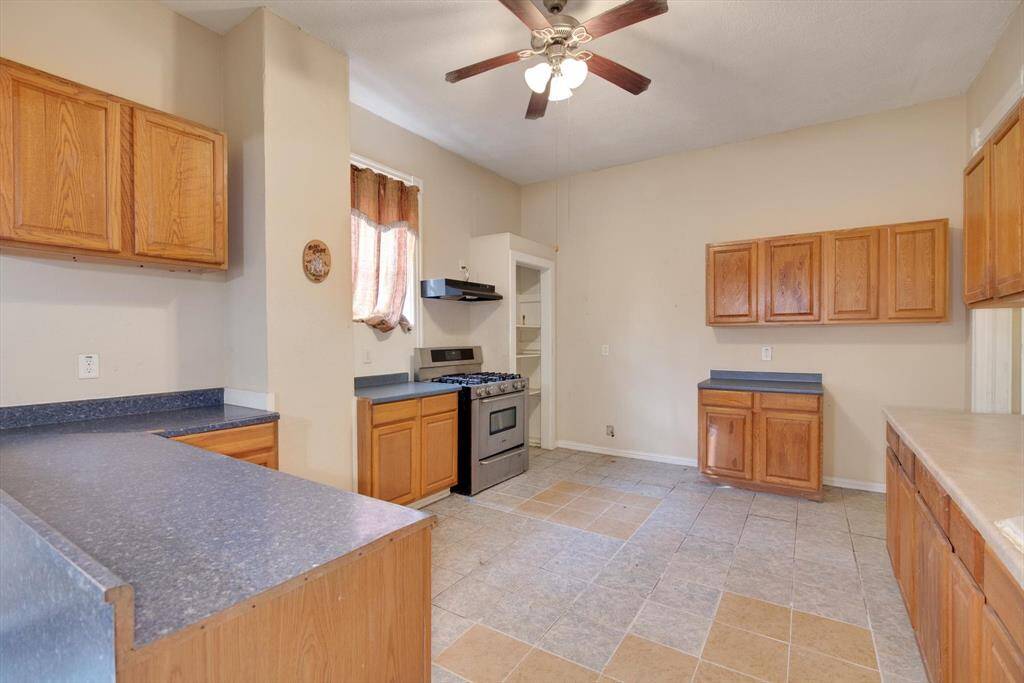 View from the backside of the first floor kitchen.