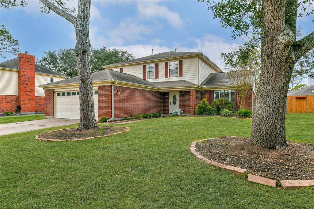 Welcome to 1015 Mabry Mill Road in Clear Lake's Bay Glen community! This two-story traditional red brick home with charming shutters and mature landscaping is set deep on a southeast-facing 0.18-acre lot in this established neighborhood zoned to CCISD.