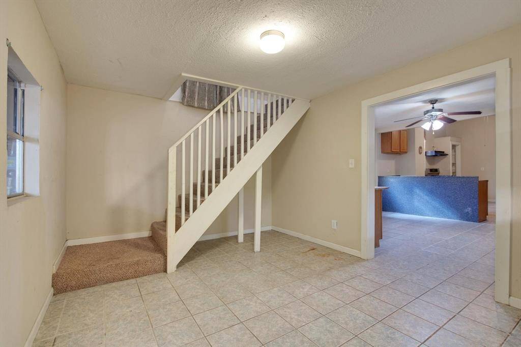 Stairs that lead to the second floor