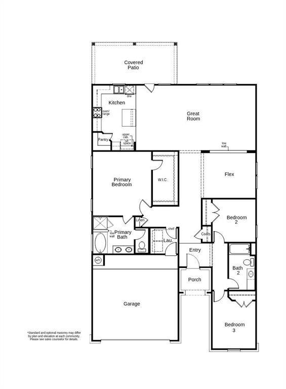 This floor plan features 3 bedrooms, 2 full baths, and over 1,800 square feet of living space.