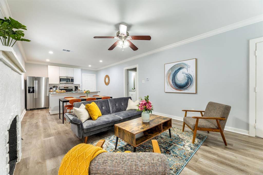 home was staged for photos. Currently unfurnished.