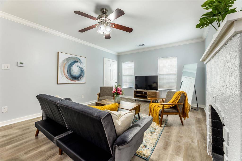 home was staged for photos. Currently unfurnished.