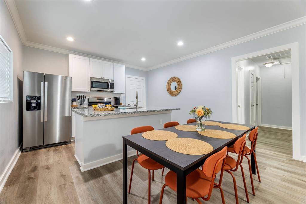 home was staged for photos. Currently unfurnished.