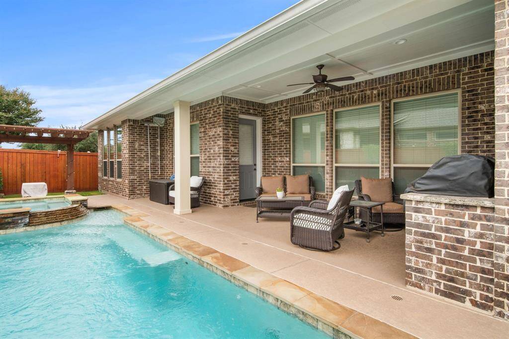 It's pool time plus spa and built-in grill!