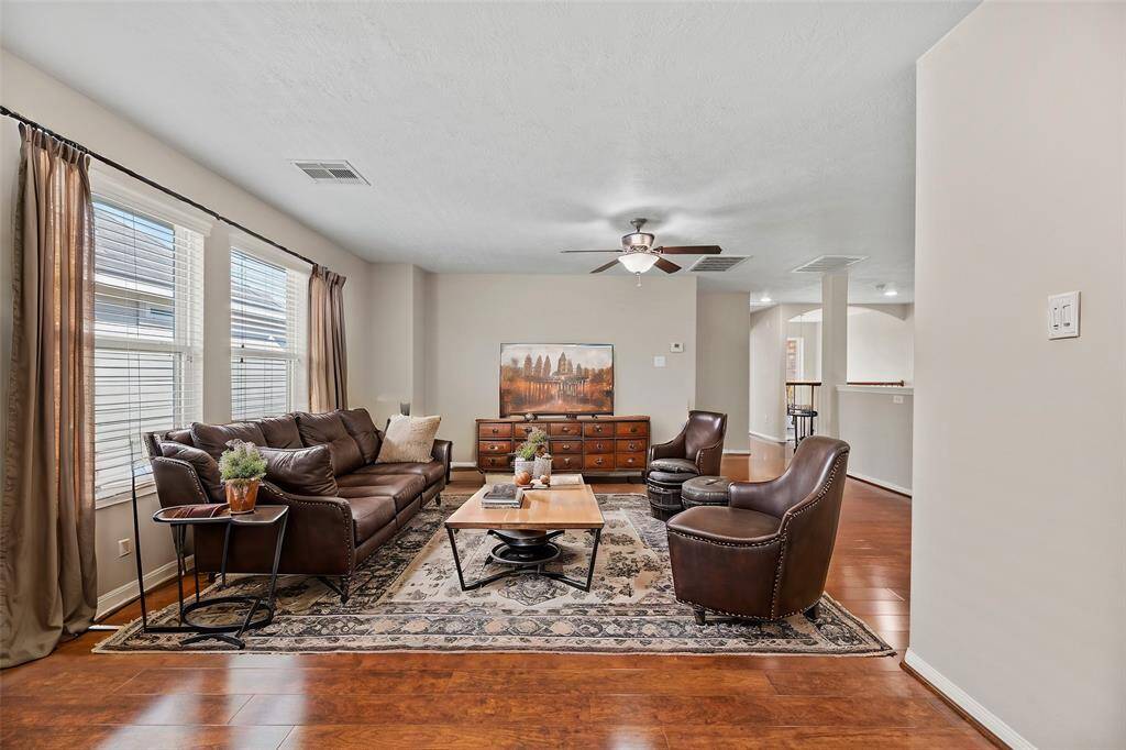 The whole family will love the expansive game room overlooking your living space below.