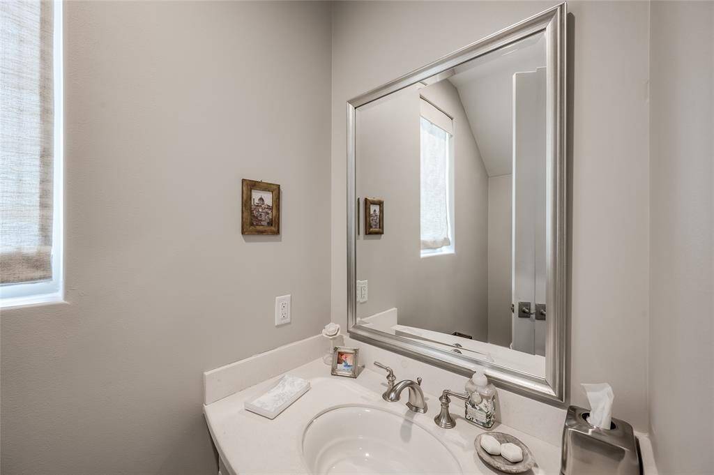 Powder bathroom off entry hall