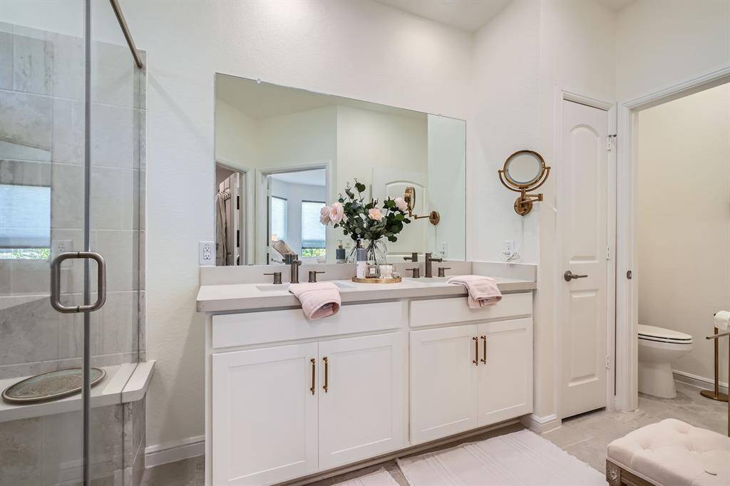 Spacious primary bath with double vanities