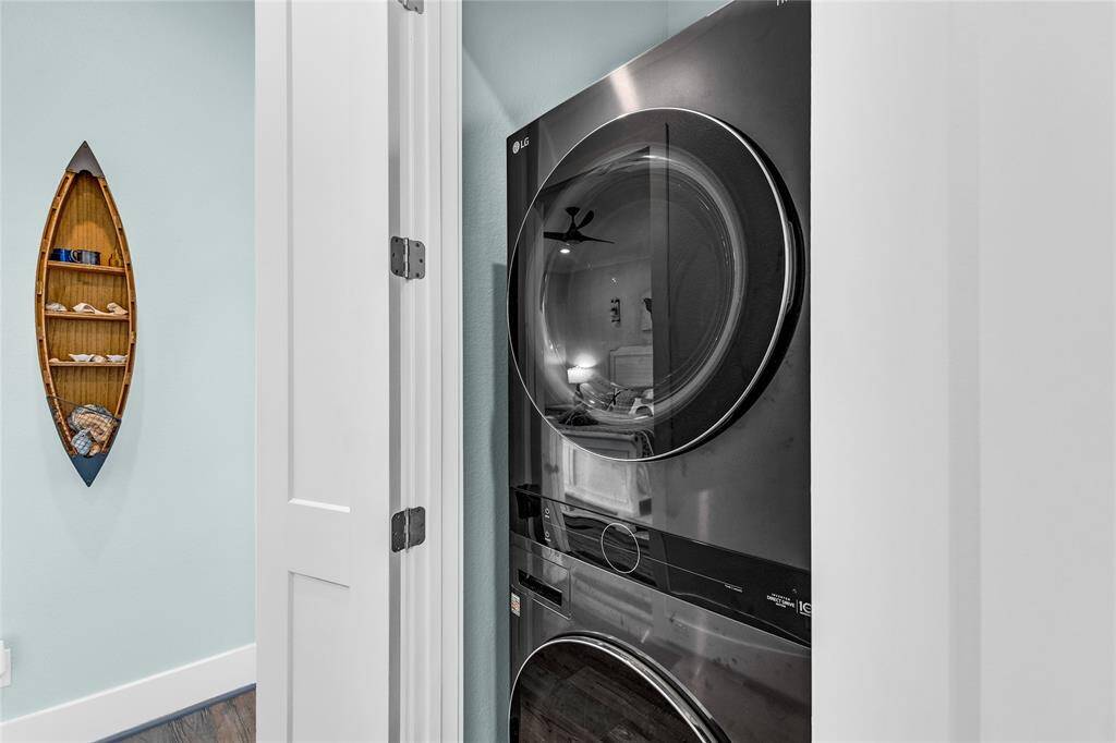Laundry closet on second floor.
