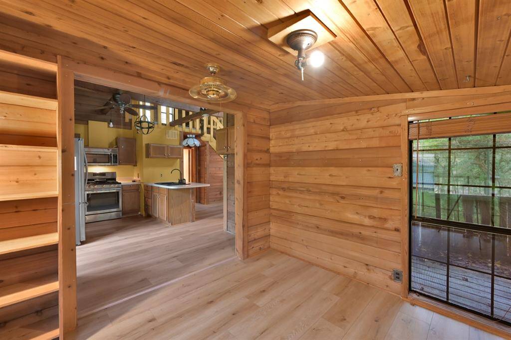 Cedar House has three bedrooms. One on the first floor.