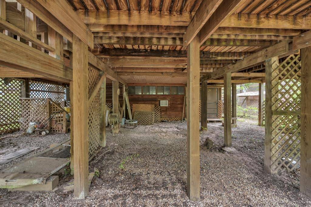 An open area for crafts,outdoor living activities.