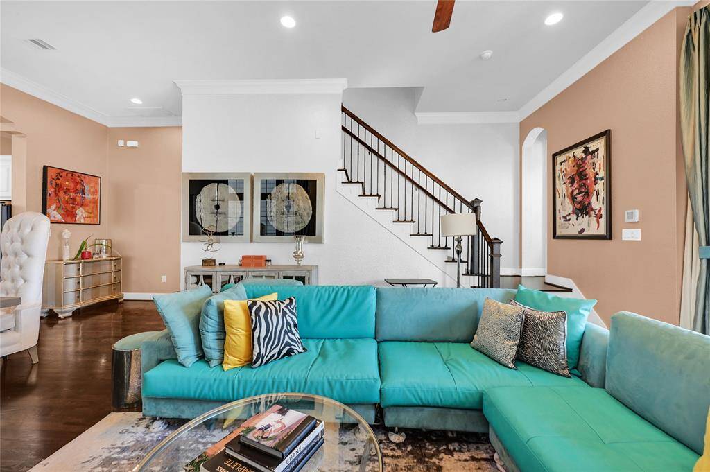 Great room displaying open concept.