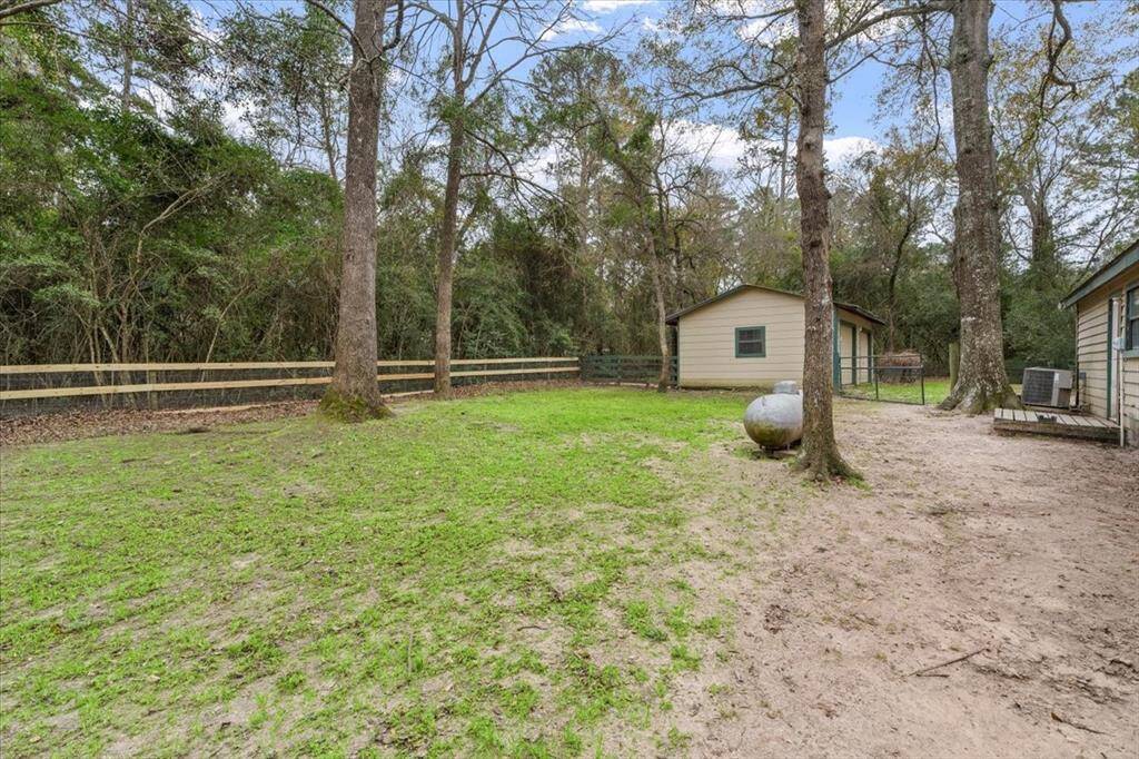 Fenced in backyard area