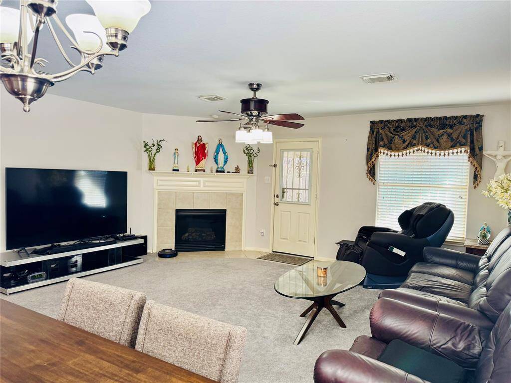 Living room with gas fireplace