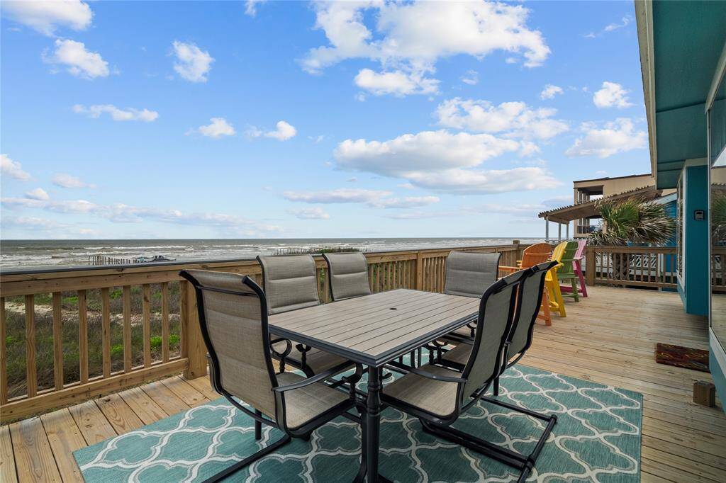 Enjoy dining with a view on this large deck.