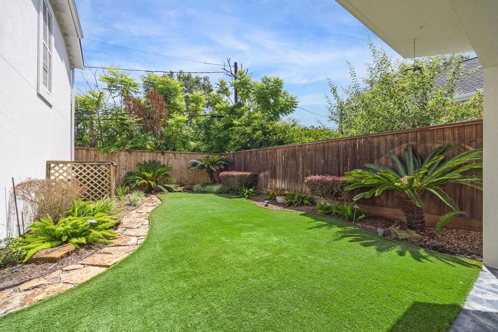 2nd offset view of the covered backyard patio.