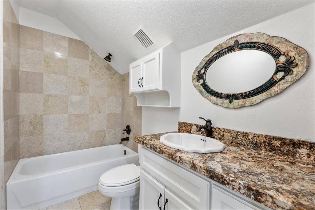 Bonus room offers a full restroom.
