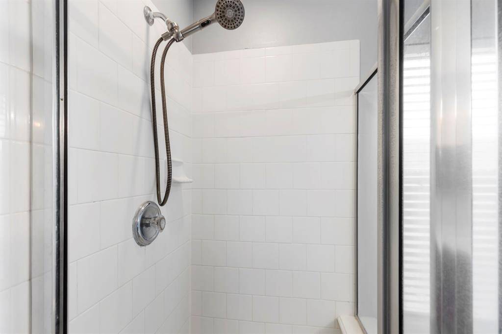 Elegant standalone shower for ultimate relaxation.