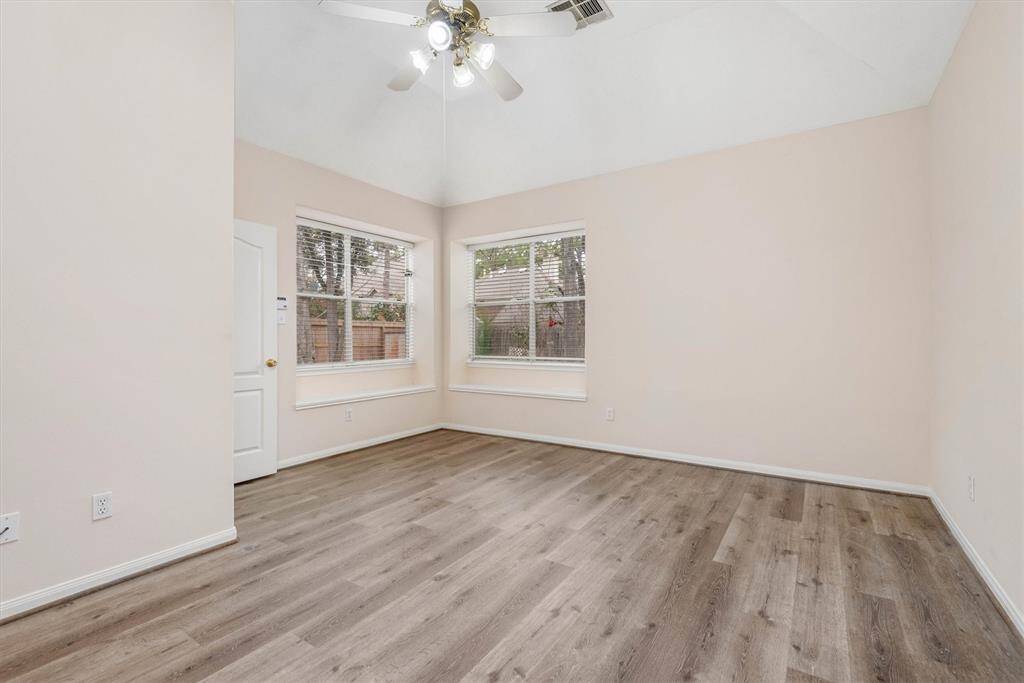 The bay window in the primary retreat lets in an abundance of natural light