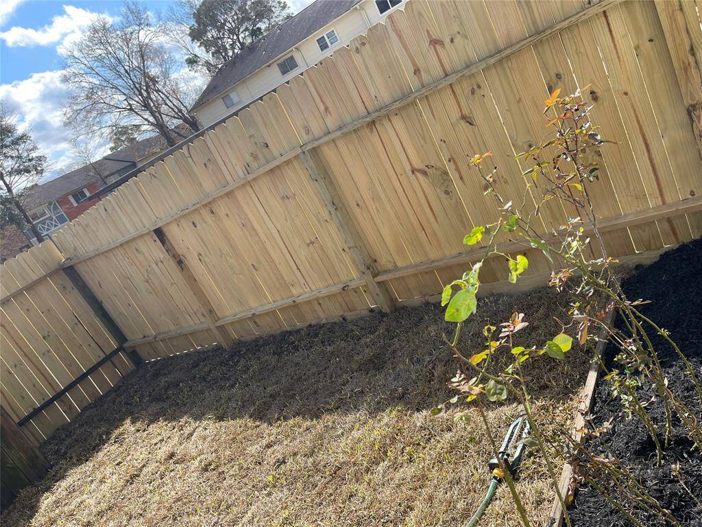Fenced in side yard.