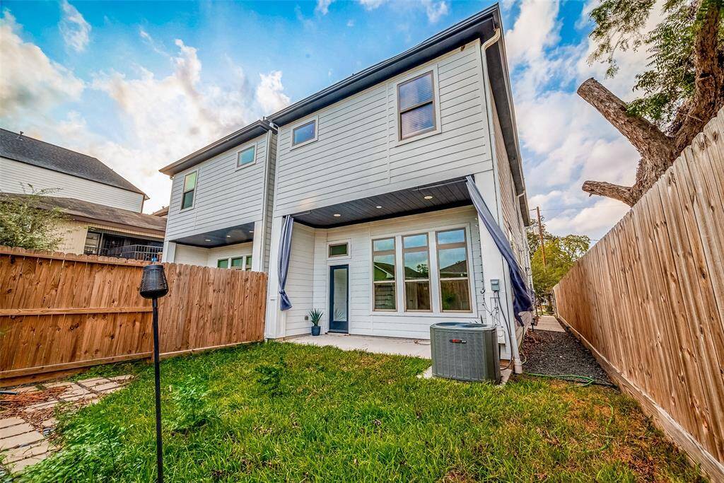 Ample fenced in yard space with room for seating, gardening, pets, etc.