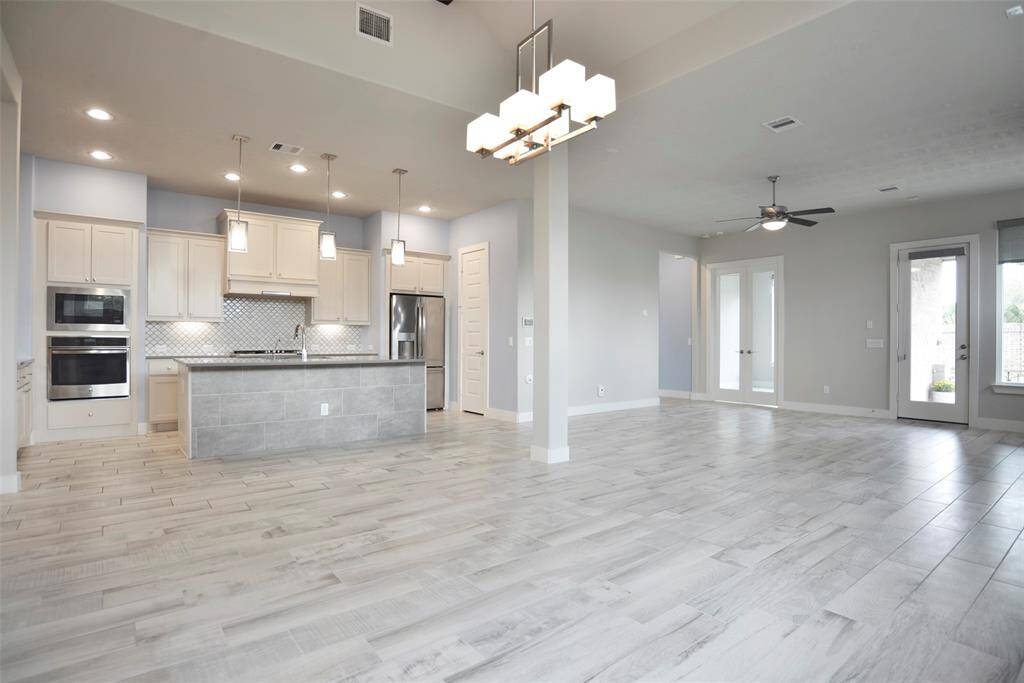 Kitchen opens to family room
