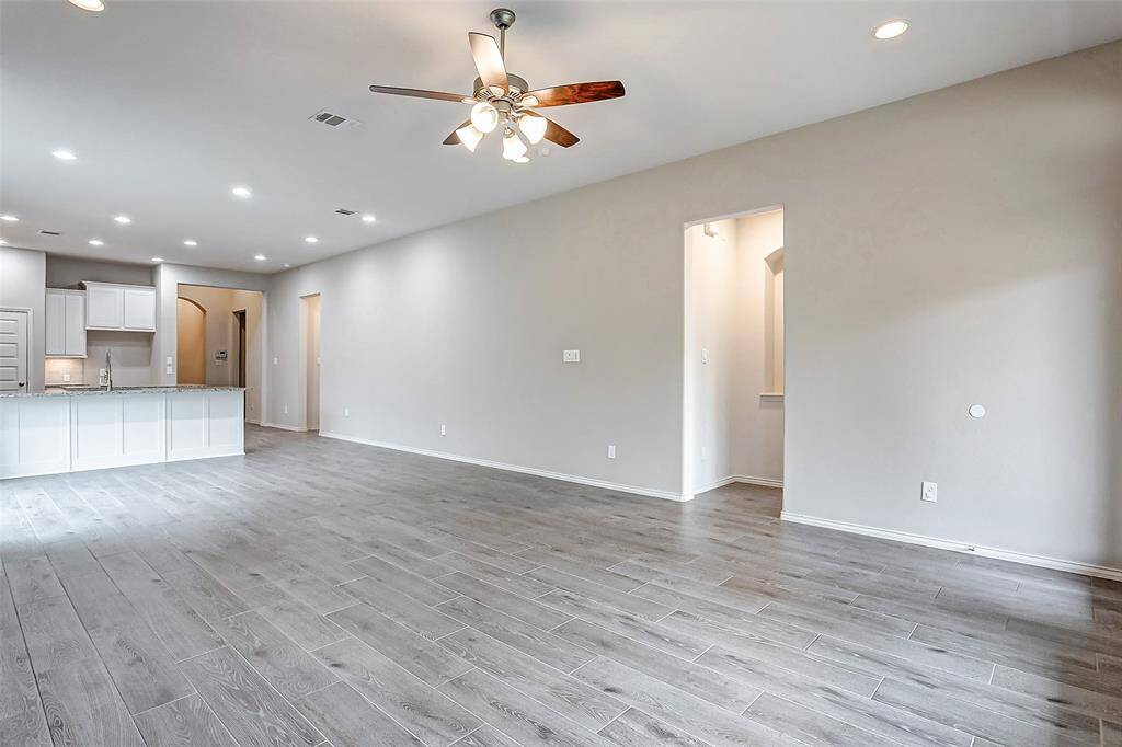 Another view of open-concept living area.