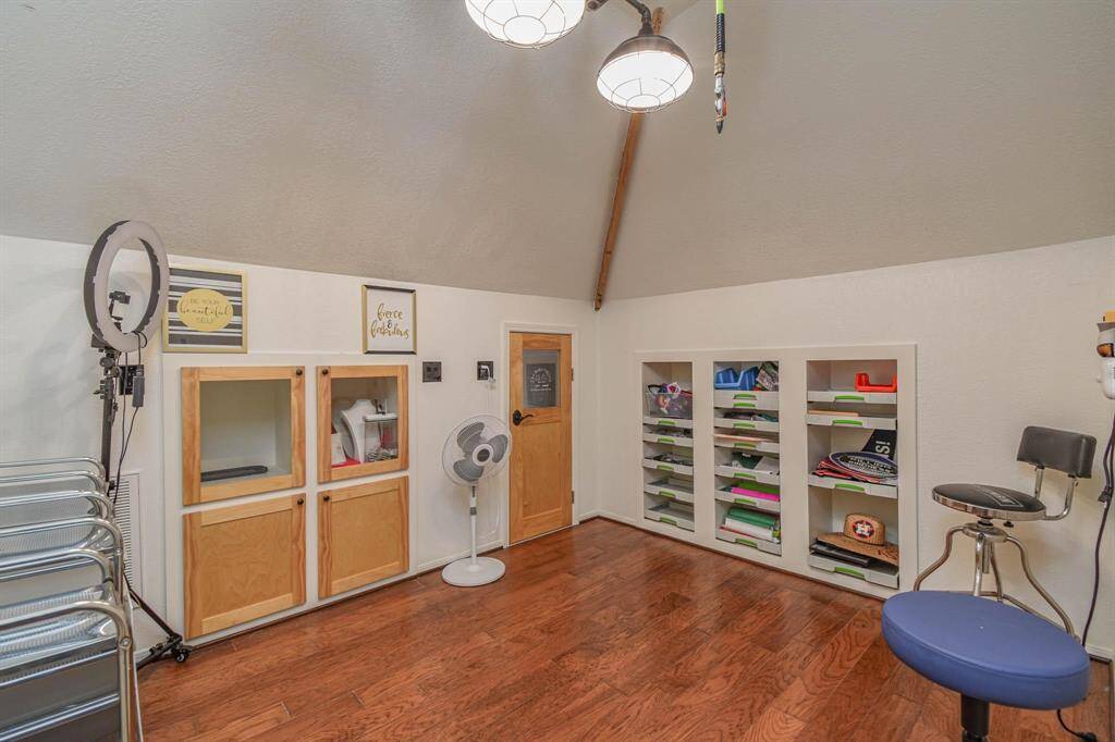 Versatile room perfect for social media content creation or crafting.