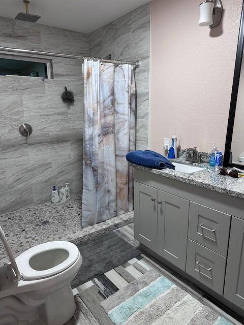 Primary bath in the new addtion with a huge walk in shower.