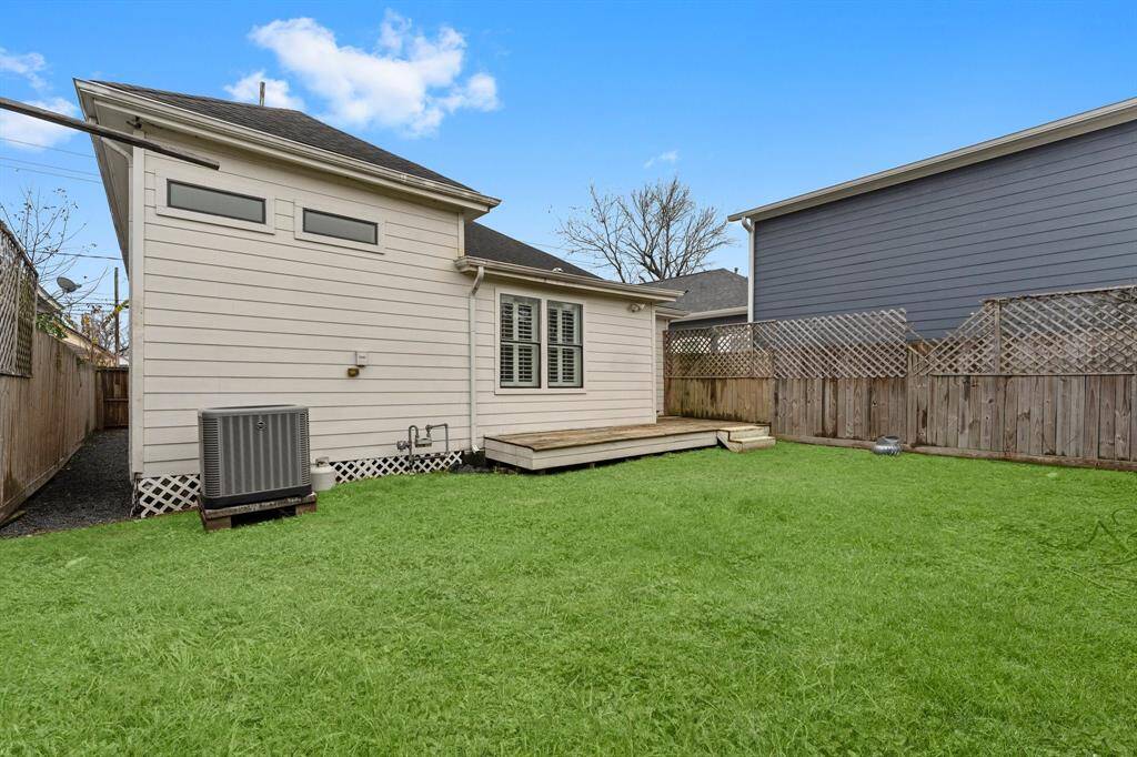 Backyard with patio.