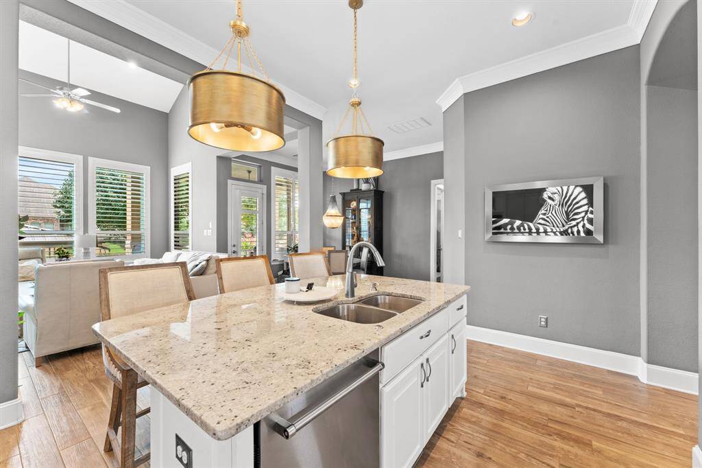 Open concept to the breakfast and living rooms.  High ceilings are everywhere.