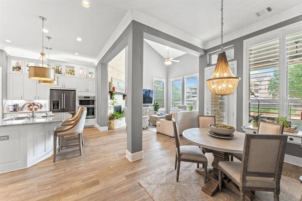 Looking into the living room, you will notice the 24’ ceiling.