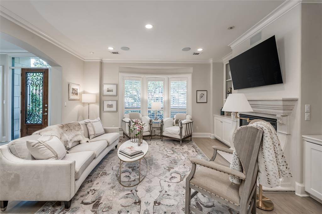 The living room has plenty of natural light!