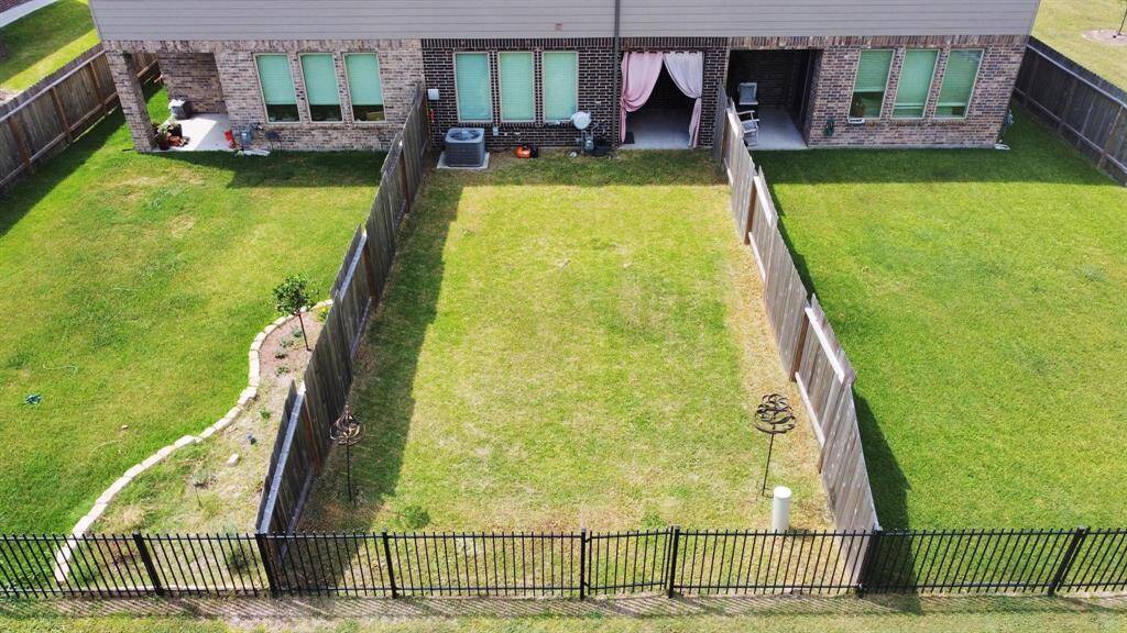 Aerial view of backyard
