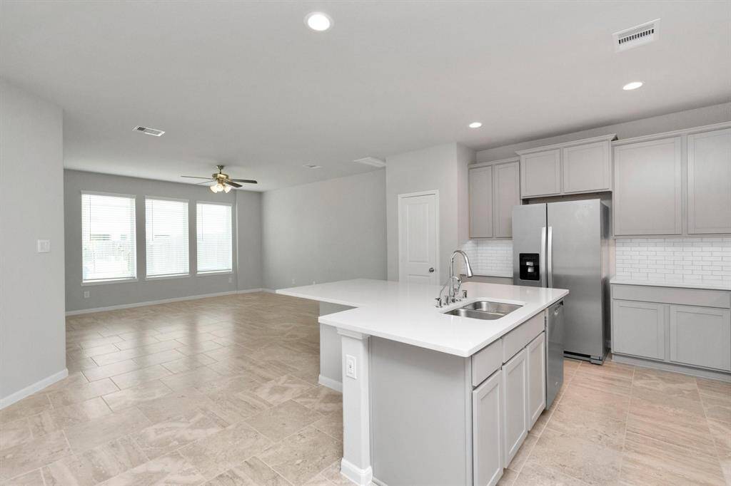 Overview of kitchen and living room