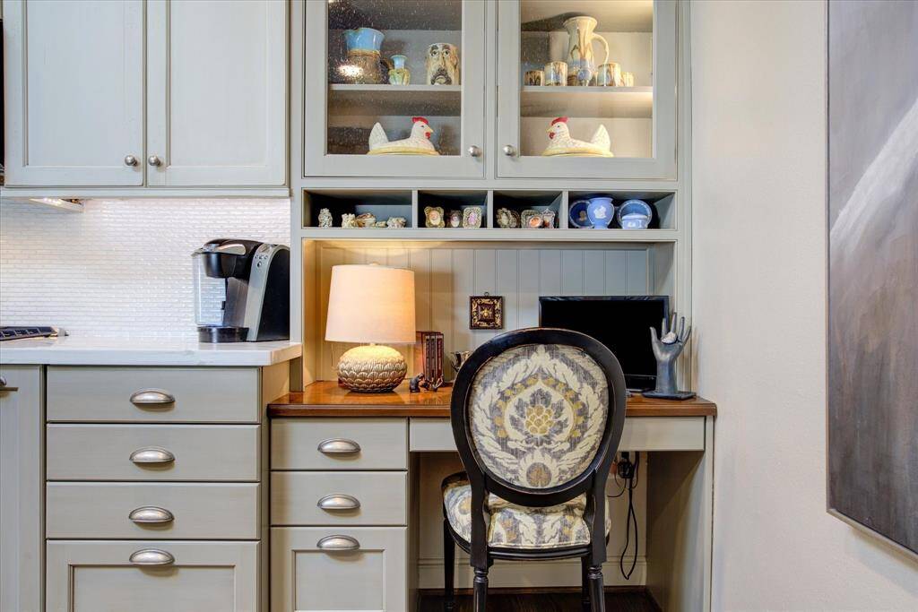 A cozy corner for command central. The bead board and wood counter complete the look.