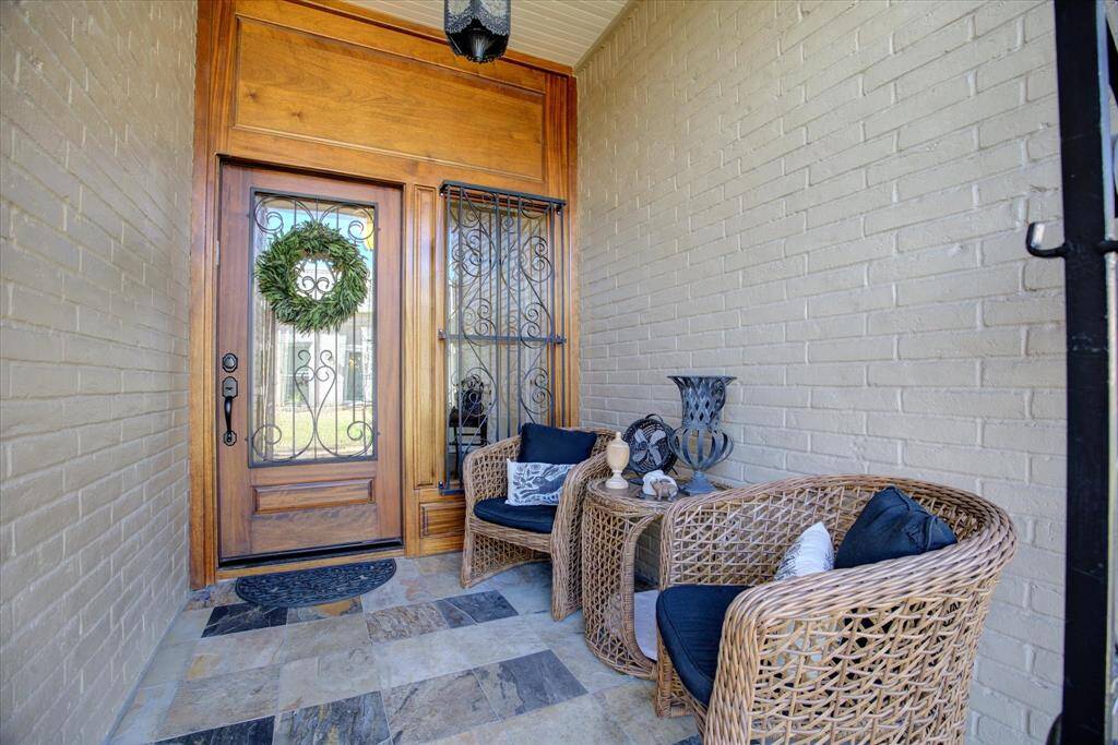 Part of the 2018 renovation was the installation of this beautiful mahogany entry and front door.
