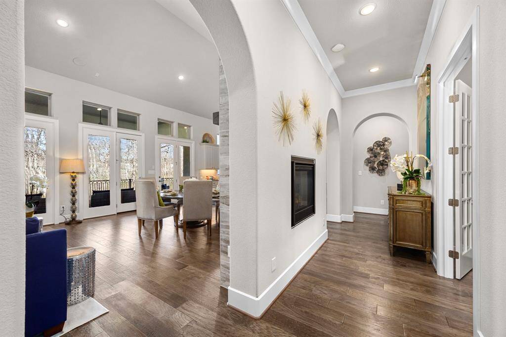Double sided fireplace for entertaining your guests