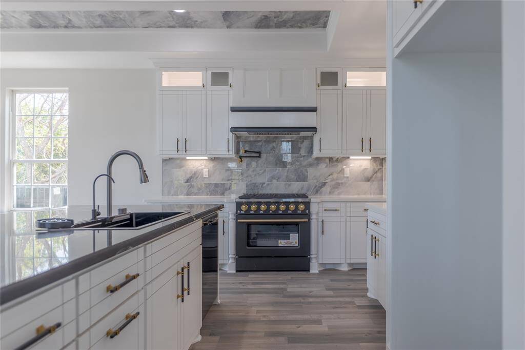 Custom cabinets with accent lighting