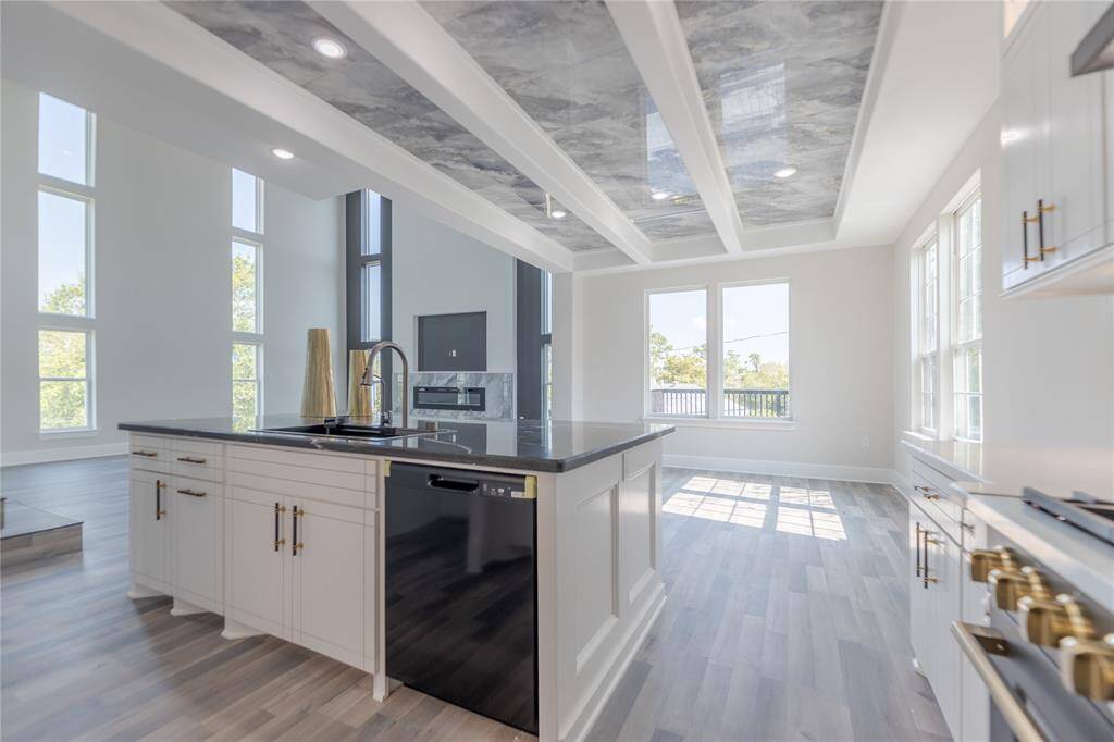 Marble tile inserts in the ceiling