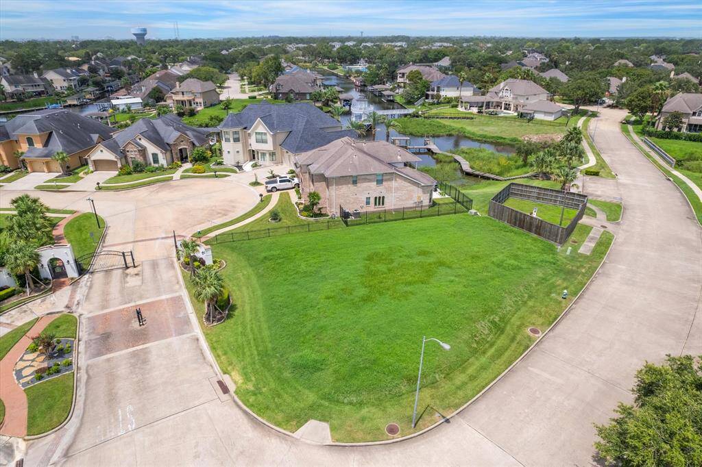 AERIAL VIEW HIGHLIGHTS THE WATER VIEW.