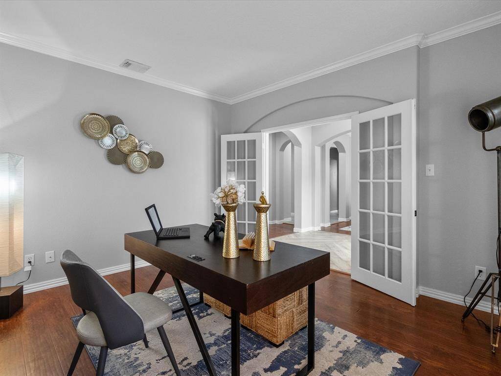 Spacious and functional workspace with classic details.