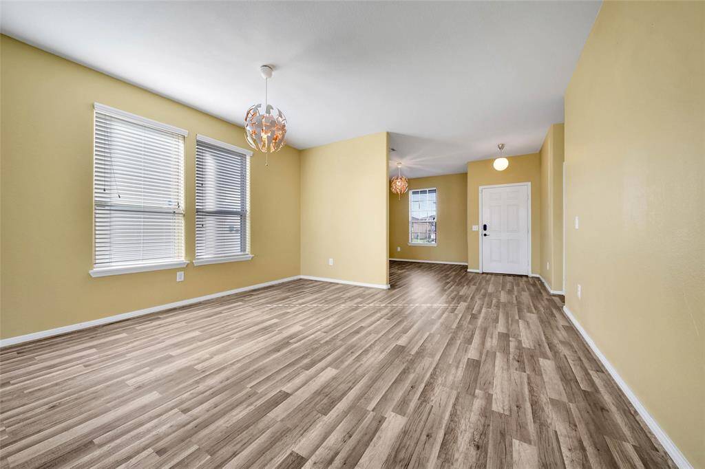 Open dining and living space