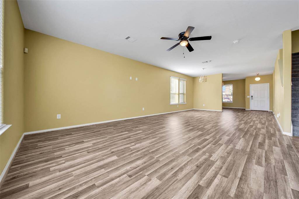 Spacious living open to dining and to the kitchen