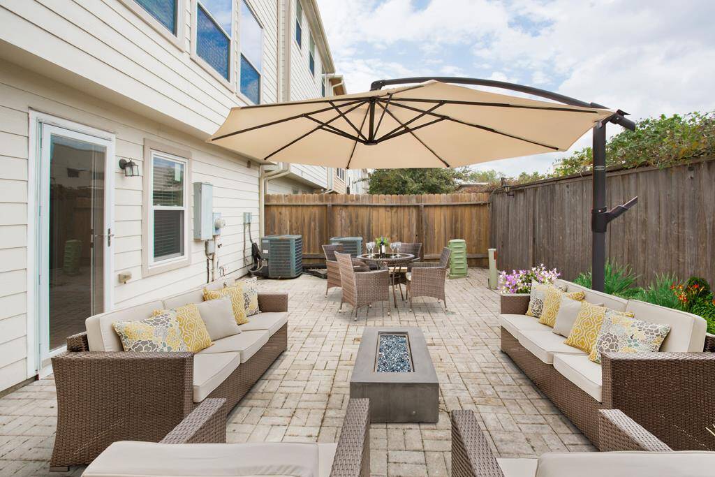 Nice patio behind third bedroom