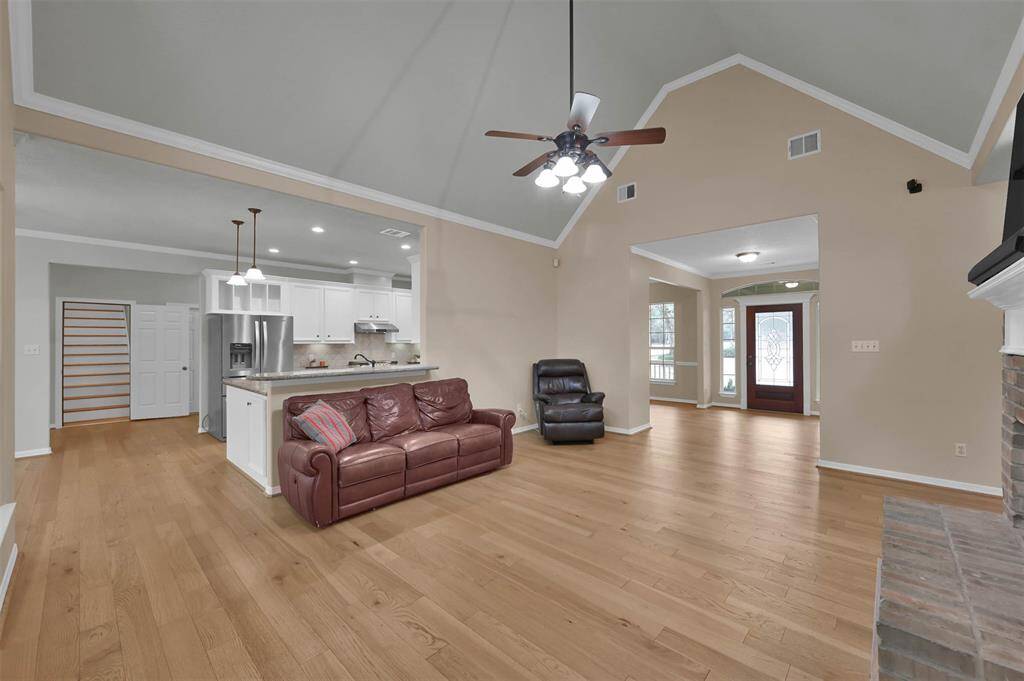 Living Room area opens up to the kitchen and breakfast area