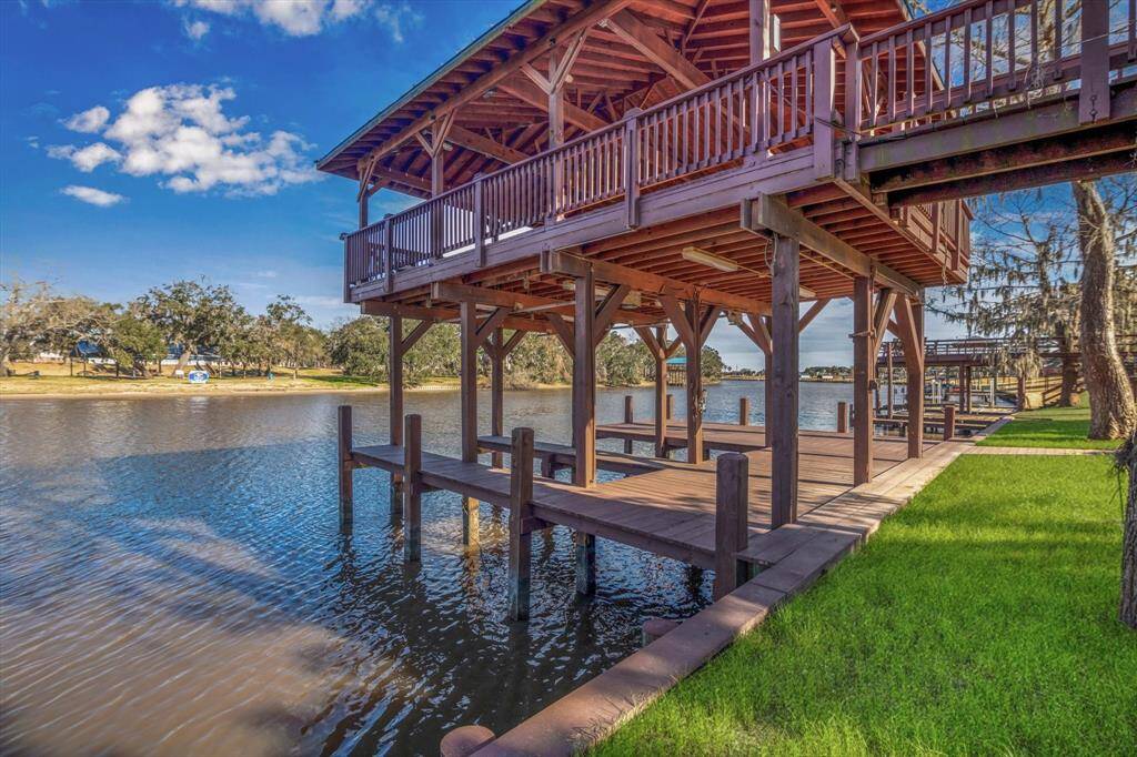 View of boat dock and river