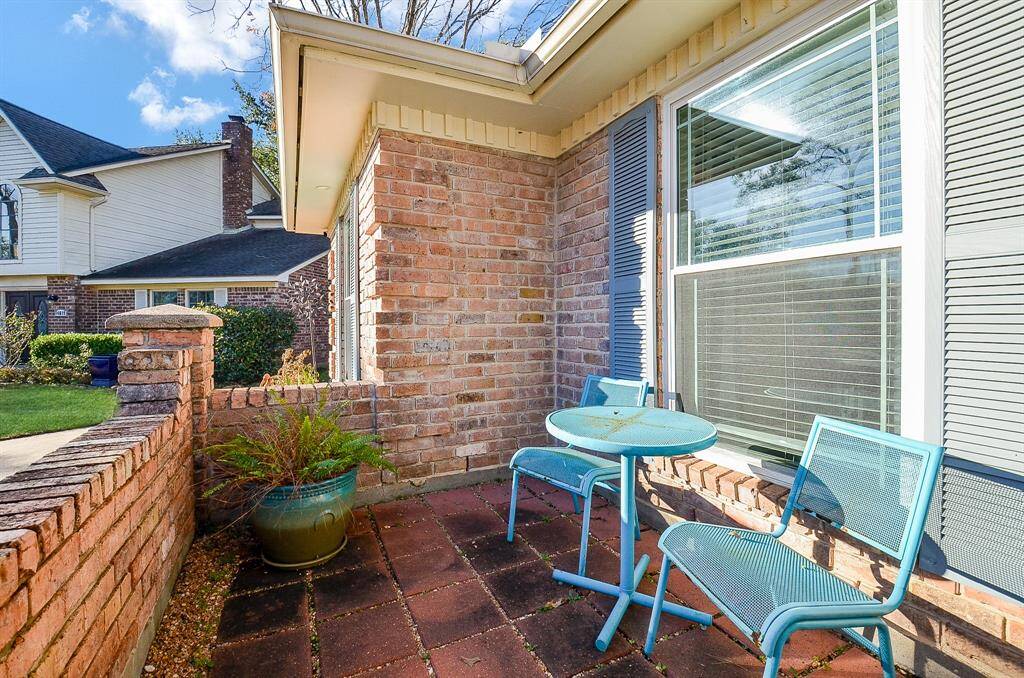 This is a photo of the cozy front patio area.