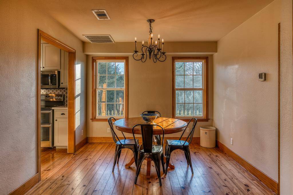 Breakfast/dining room is located to the left of the front entry. The kitchen opens to the left.